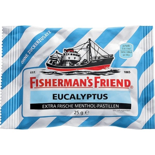 Billede af Fishermans Friend Mentol & Eucalyptus u/sukker 25 g.