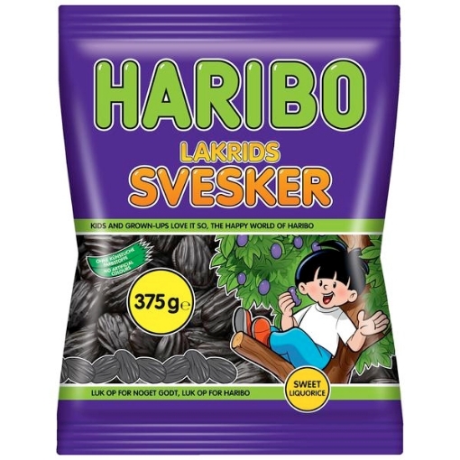 erektion Sprællemand Absay Haribo Lakrids Svesker 375 g. ‖ Slik til hele familien - Slikposen.dk