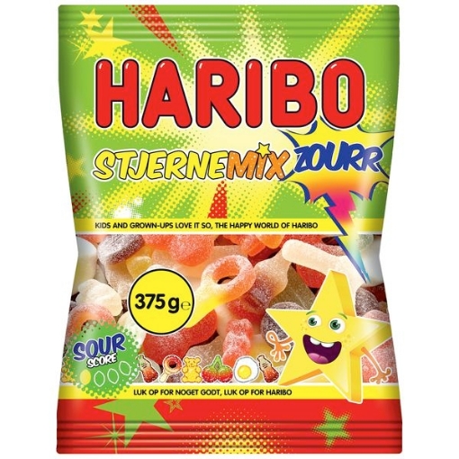 Billede af Haribo Stjerne Mix Sur 375 g.MHT. 31-12-2025