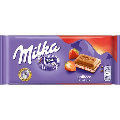 Billede af Milka Jordbær 100 g. MHT. 16-02-2025