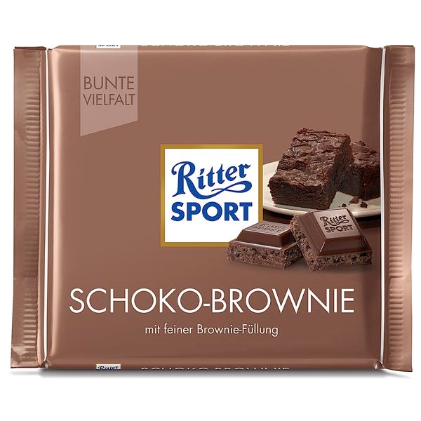 Ritter Sport Schoko-Brownie 100 g. ‖ Slik til hele familien - Slikposen.dk