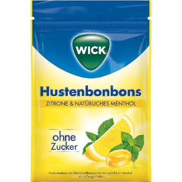 Billede af Wick Hustenbonbons Zitrone & Natürliches Menthol 72 g.