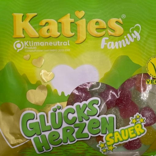 Billede af Katjes Familie Lykke Hjerter Syrlige 250 g.MHT. 30-09-2025