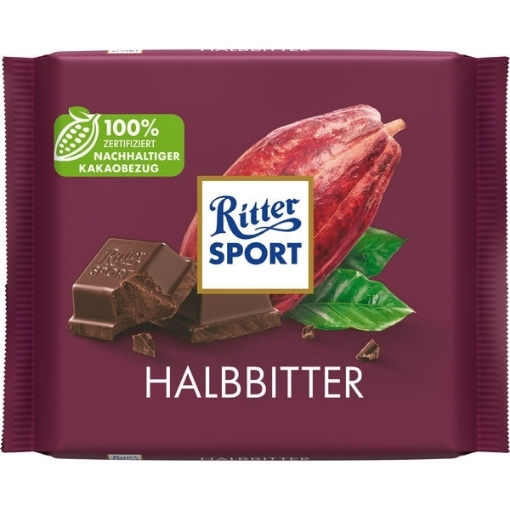 Billede af Ritter Sport Halvbitter 100 g.