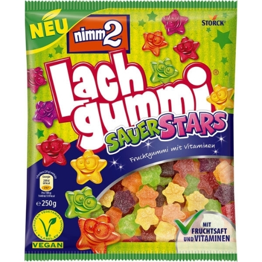 Billede af Nimm 2 Lachgummi Sauer Stars 250 g.