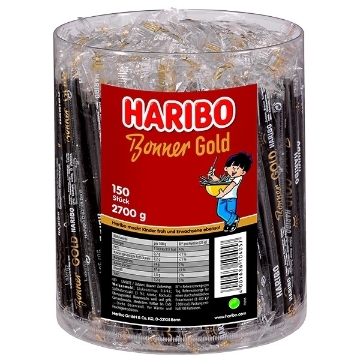Billede af Haribo Bonner Gold Lakridspinde 2700 g. MHT. 31-08-2023
