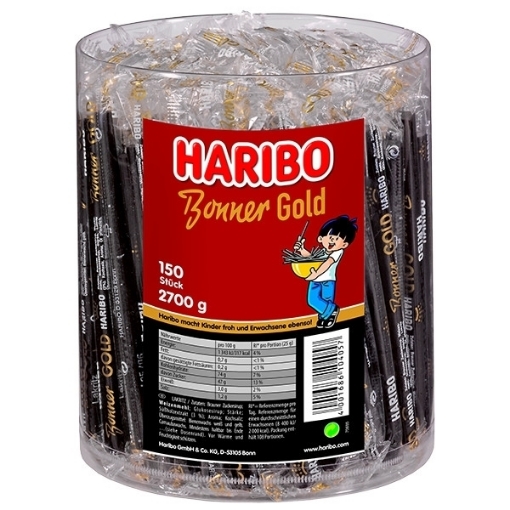 Billede af Haribo Bonner Gold Lakridspinde 2700 g. MHT. 31-08-2023