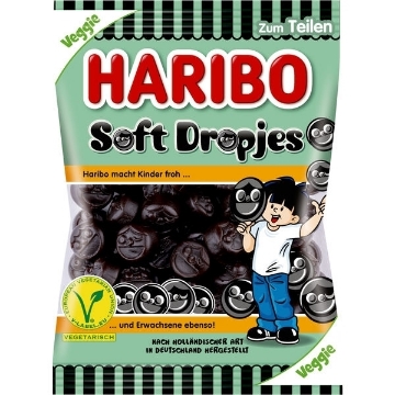 Billede af Haribo Soft Dropjes 175 g. MHT. 09-2023