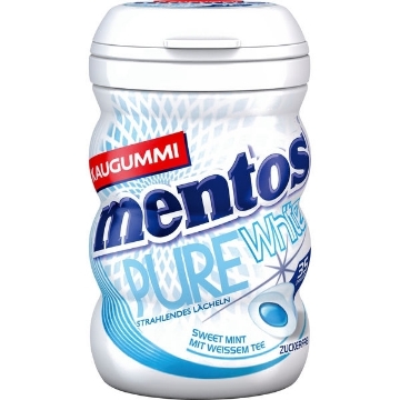 Billede af Mentos Tyggegummi, Pure White Sweet Mint 70 g.