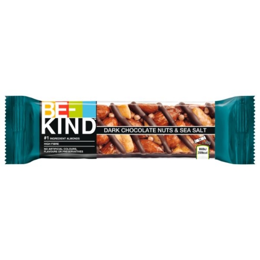 Billede af Be-Kind Mørk Chokolade Nødder og Havsalt 12 x 40 g.