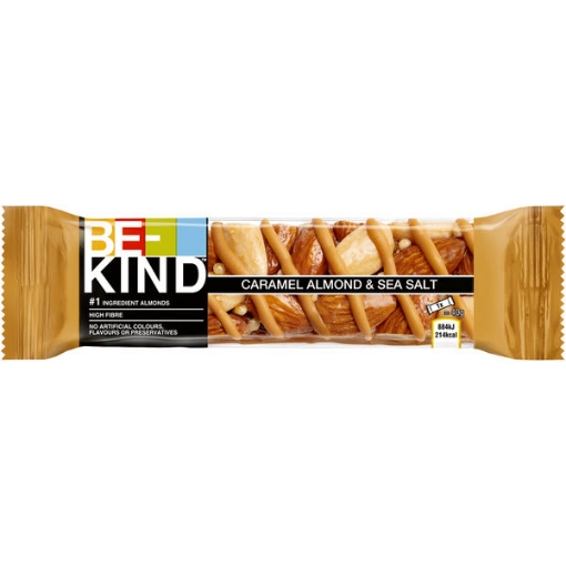 Billede af Be-Kind Karamel Mandel & Havsalt 12 x 40 g.MHT. 04-01-2025