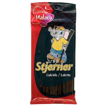 Billede af Malaco Stjerner Lakrids 92 g.MHT. 17-09-2026