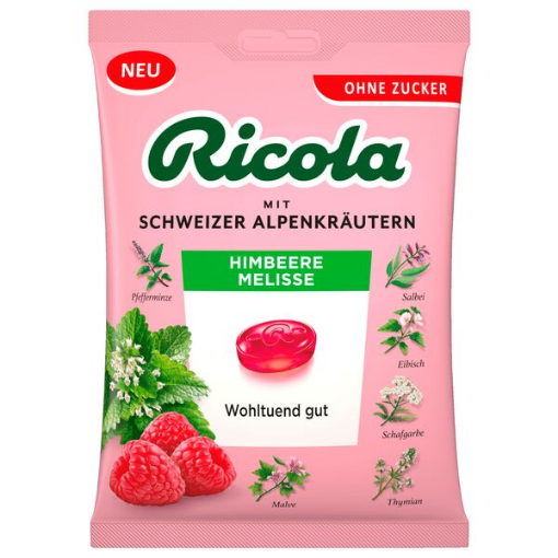 Billede af Ricola Hindbær Melisse u/sukker 75 g.