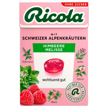 Billede af Ricola Hindbær Melisse u/sukker 50 g.