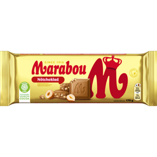 Billede af Marabou Mælkechokolade & Nødder 170 g.