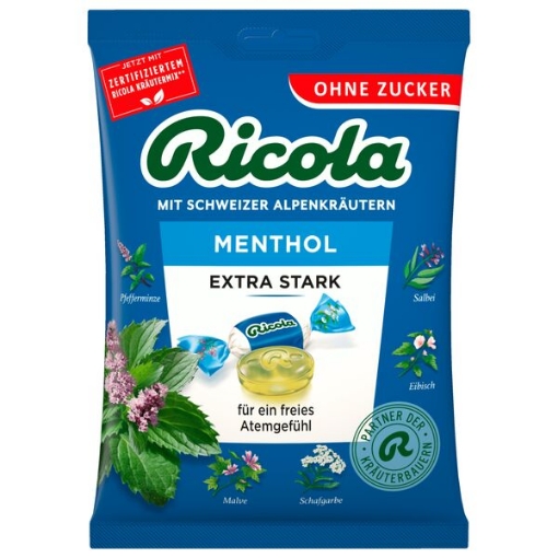 Billede af Ricola Menthol Extra u/sukker 75 g.