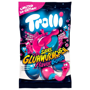 Billede af Trolli Flavorbomb Saure Glühwürmchen 75 g.