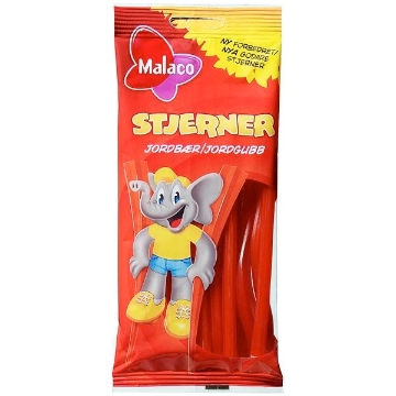 Billede af Malaco Stjerner Jordbær 92 g.MHT.31-03-2026