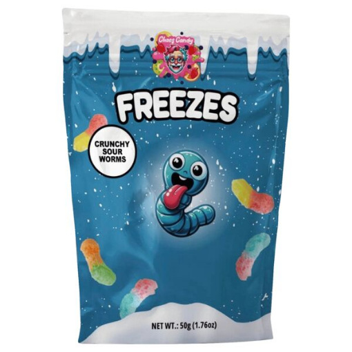 Billede af Chaos Candy Freezes Crunchy Sour Worms 50 g.