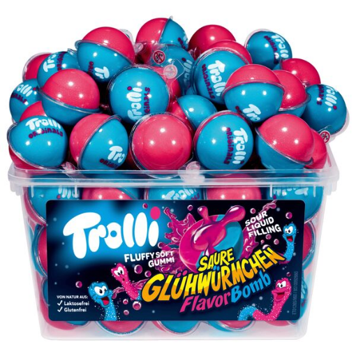 Billede af Trolli Flavorbomb Saure Glühwürmchen 60 stk. /1128 g.