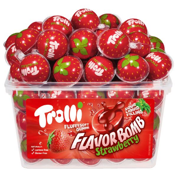 Billede af Trolli Flavorbomb Strawberry 60 stk. /1128 g.