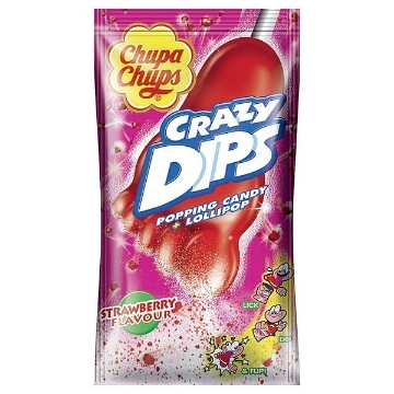 Billede af Chupa Chups Crazy Dips Jordbær 14 g.MHT. 31-07-2026