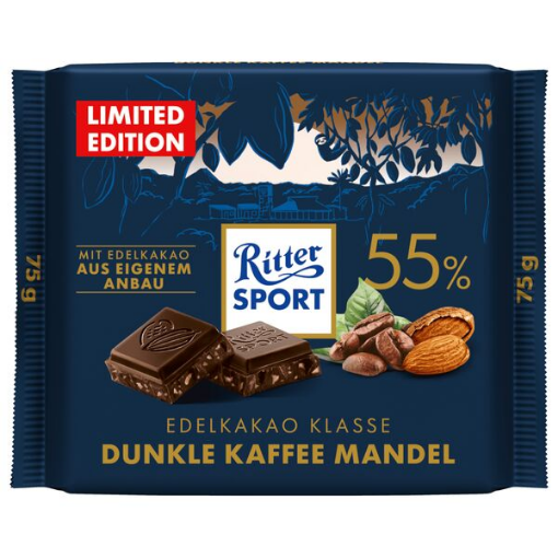 Billede af Ritter Sport Edelkakao Dunkle Kaffee Mandel 75 g.