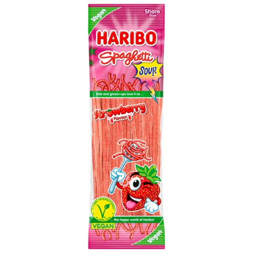 Billede af Haribo Spaghetti Jordbær Sur 200 g.MHT.31-08-2026