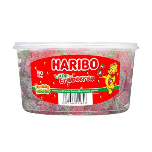 Billede af Haribo Wilde Erdbeeren Sauer 1200 g.